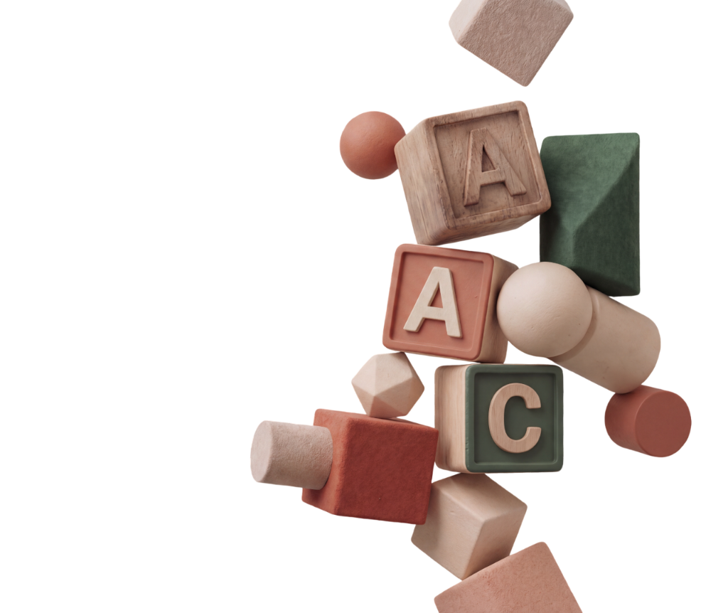 Colorful 3D alphabet blocks